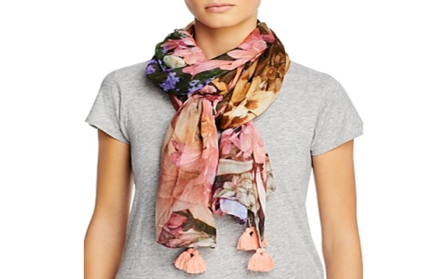  Womens Tropical Floral Wraps, Pastel Pink, One Size