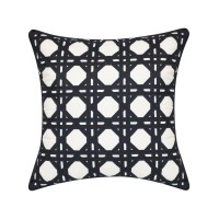 Edie@home Rattan Geometric Decorative Pillow, 20 X 20 – Black