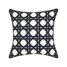Edie@home Rattan Geometric Decorative Pillow, 20 X 20 – Black