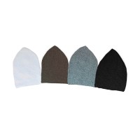 Eid Islamic Knitted Kufi Topi Prayer Hat Crochet Cap Taqiyah Takke Skull Beanie for Muslims, Prayers and Islamic Eids, Snow White-Gray-Green-Black