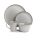  Simon 16 Piece Stoneware Dinnerware Set, Service for 4 – Matte Slate with Gold-Tone Rim