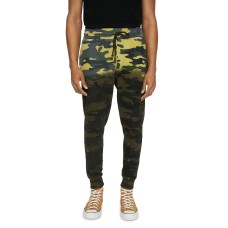 Eleven Paris Mens Acid Camo Fleece Jogger, Medium, Green