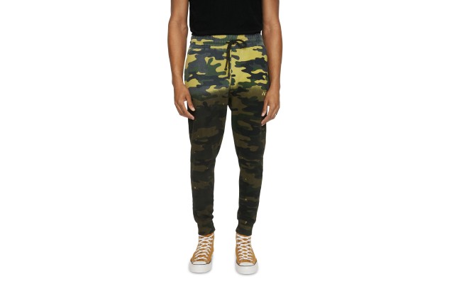  Mens Acid Camo Fleece Jogger, Medium, Green
