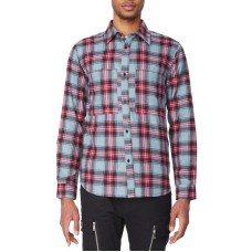 Eleven Paris Men’s Plaid Shirt, Cadet Grey, Medium