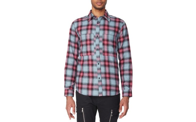  Men’s Plaid Shirt, Cadet Grey, Medium