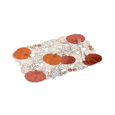 Elrene Pumpkin Farm Cutwork All-Over Rectangular Placemat, Multi