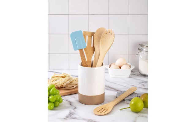  Cook With Color 6-Pc. Bamboo Utensil Set, Blue