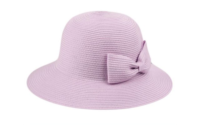  Angela & William Poly Braid Bucket Sun Hat with Ribbon – Lavender
