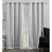 Exclusive Home Curtains Burke Blackout Grommet Top Curtain Panel Pair, 52″ x 96″, Gray