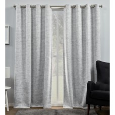 Exclusive Home Curtains Burke Blackout Grommet Top Curtain Panel Pair, 52″ x 96″, Gray