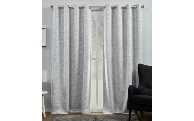  Curtains Burke Blackout Grommet Top Curtain Panel Pair, 52″ x 96″, Gray