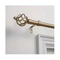 Exclusive Home Torch 1″ Curtain Rod and Coordinating Finial Set Adjustable 66″-120″