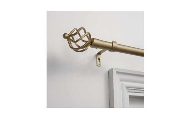  Torch 1″ Curtain Rod and Coordinating Finial Set Adjustable 66″-120″