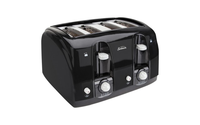 Extra Wide Slot Toaster, 4-Slice, 11 3/4 X 13 3/8 X 8 1/4, Black
