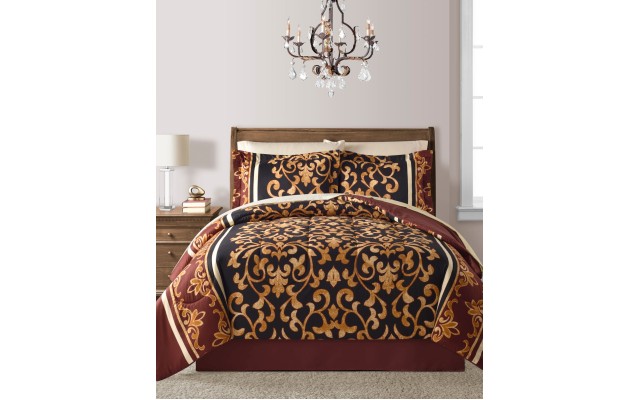  Carmen Reversible 8-Pc. Comforter Sets, Brown, Twin