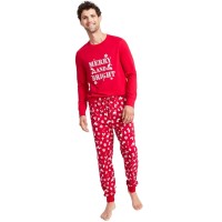 Family Pajamas Matching Men s Merry Snowflake Mix It Family Pajama Set, Red, Medium