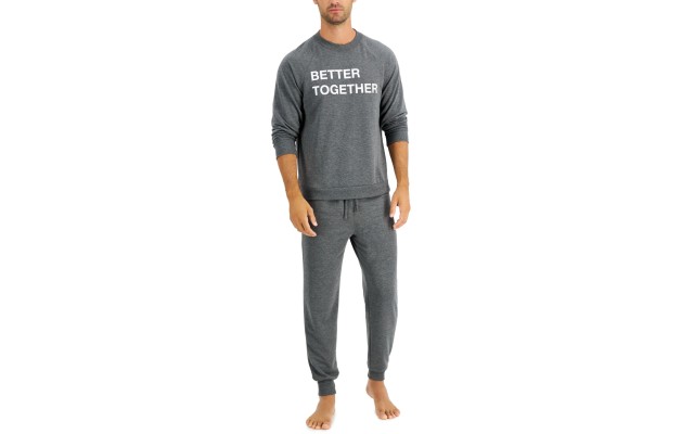  Matching Men’s Better Together Family Pajama Sets, Gray, Medium