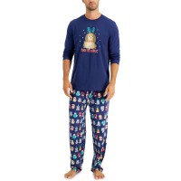 Family Pajamas Matching Men's Big & Tall Bah Humbug Family Pajama Sets, Navy, 2X-Large Tall