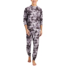 Family Pajamas Matching Men’s Tie-Dyed Pajama Set,Small , Gray