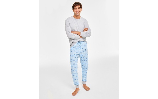  Men’s Hanukkah Pajamas Set, Blue, XX-Large