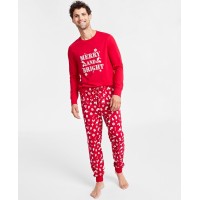 Family Pajamas Men’s Mix It Merry & Bright Pajamas Set, Red, Small