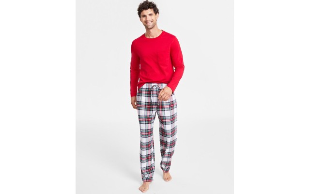  Men’s Mix It Stewart Pajamas Set (Stewart Plaid, Large)