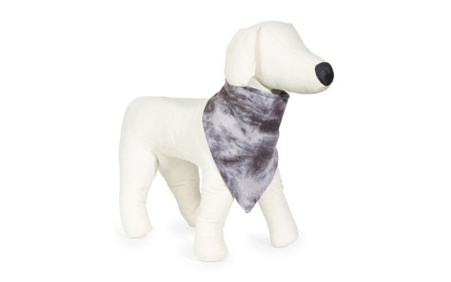  Pet Tie-Dyed Printed Bandana, Gray,