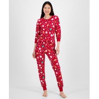 Family Pajamas Women’s Sweets Printed Pajamas Set, Red, X-Small