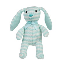 FAO Schwarz Babies Textured Stripe Floppy Bunny Plush Toys, Blue, 4”