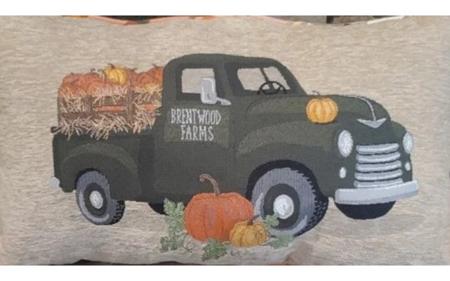 Farmhouse Pumpkin Truck Throw Pillow, 14 x 24