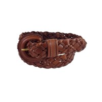 Fashion Focus Accessories Braided Buckle Belt (Brown, XL)