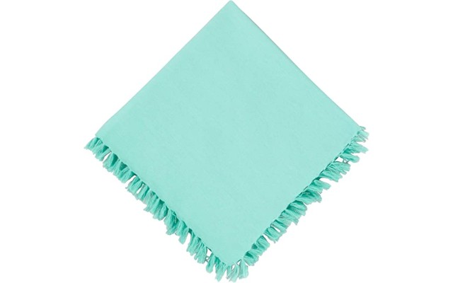  Fringed Cobalt 19″ x 19″ Napkins, Turquoise, 19X19