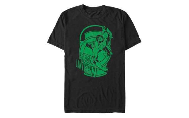  Dc Men’s Green Lantern Big Logo Short Sleeve T-Shirt, Black, Medium