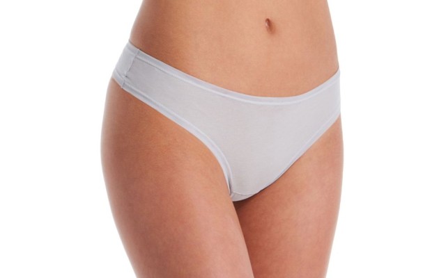  Women's Pure Cotton Thongs, Gray, Large