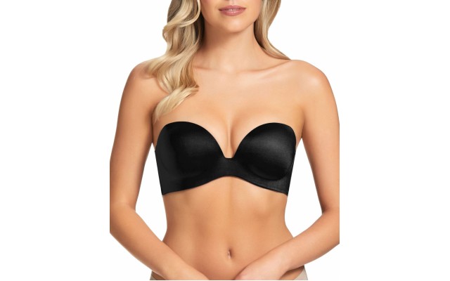  Women's Australia Memory Low Cut Strapless Bras, Black, 34D