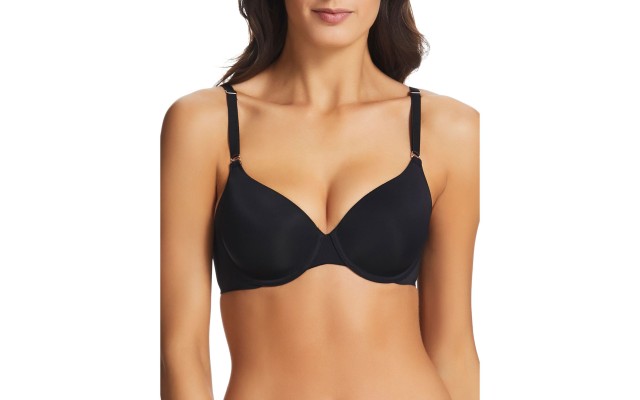  Women’s Full Coverage Smoothing T-Shirt Bras, Black, 36D
