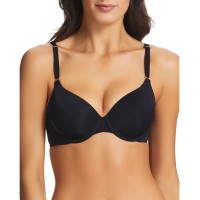 Fine Lines Women’s Full Coverage Smoothing T-Shirt Bras, Black, 38E