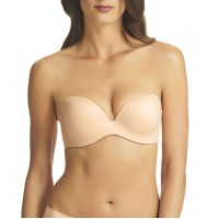 Fine Lines Women’s Memory Low Cut Strapless 4 Way Convertible Bras, Light Beige, 36D