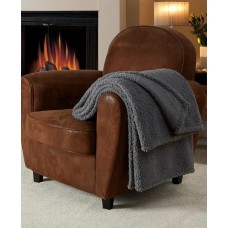 Fireside Solid Sherpa Throw 50 x 60