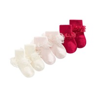 First Impressions Baby Girls 3-Pack Lace Anklet Socks (6-12 Months)
