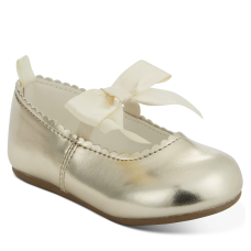 First Impressions Baby Girls Gold Scallop Walker Flat