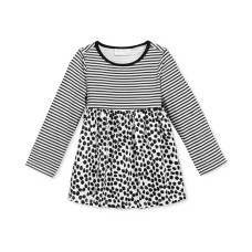 First Impressions Baby Girls Long-Sleeve Stripes & Dot-Print Tunic (6-9 Months, Black/White)