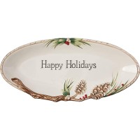 Fitz and Floyd Forest Frost 18-Inch Elongated Tray
