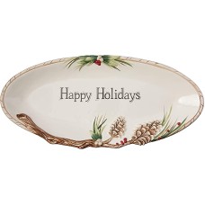 Fitz and Floyd Forest Frost 18-Inch Elongated Tray