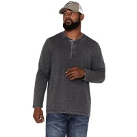 Flag & Anthem Chatham Burnout Slub Henley Long Sleeve Shirt, Charcoal, Large