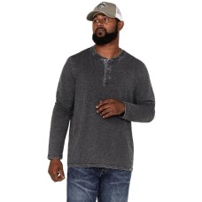 Flag & Anthem Chatham Burnout Slub Henley Long Sleeve Shirt, Charcoal, Large