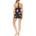 Flora by  Annette Cami & Tap Shorts Pajama Sets, Black, Small