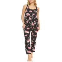 Flora by Flora Nikrooz Lace Trim Tank Top & Pajama Pants Set, Black, Small