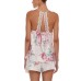 Flora by  Women’s Cindy 2-Pc. Floral Satin Pajamas Set, Ivory, Small