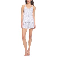 Flora by Flora Nikrooz Women's Emilie Ribbed Cami & Tap Shorts Pajama Sets, Lilac, Medium